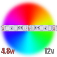 Лента 12V 4.8W/m 60LED IP20 RGB для декора - ТКМ-Электро