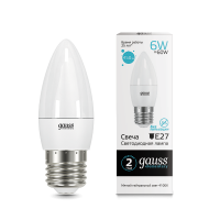 Лампа LED свеча С37 Е14 6Вт Gauss - ТКМ-Электро