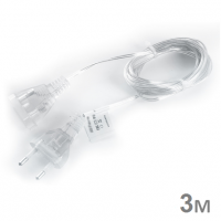 Удлинитель для гирлянды прозрачный провод 3м - ТКМ-Электро