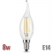 Лампа LED свеча на ветру Е14 8Вт Филамент - ТКМ-Электро